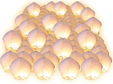 Kívánság lampion, Égi lámpás AKCIÓS csomag (100 db fehér lampion) + VÁLASZTHATÓ AJÁNDÉK